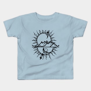 Sun Reflection on Mountains Kids T-Shirt